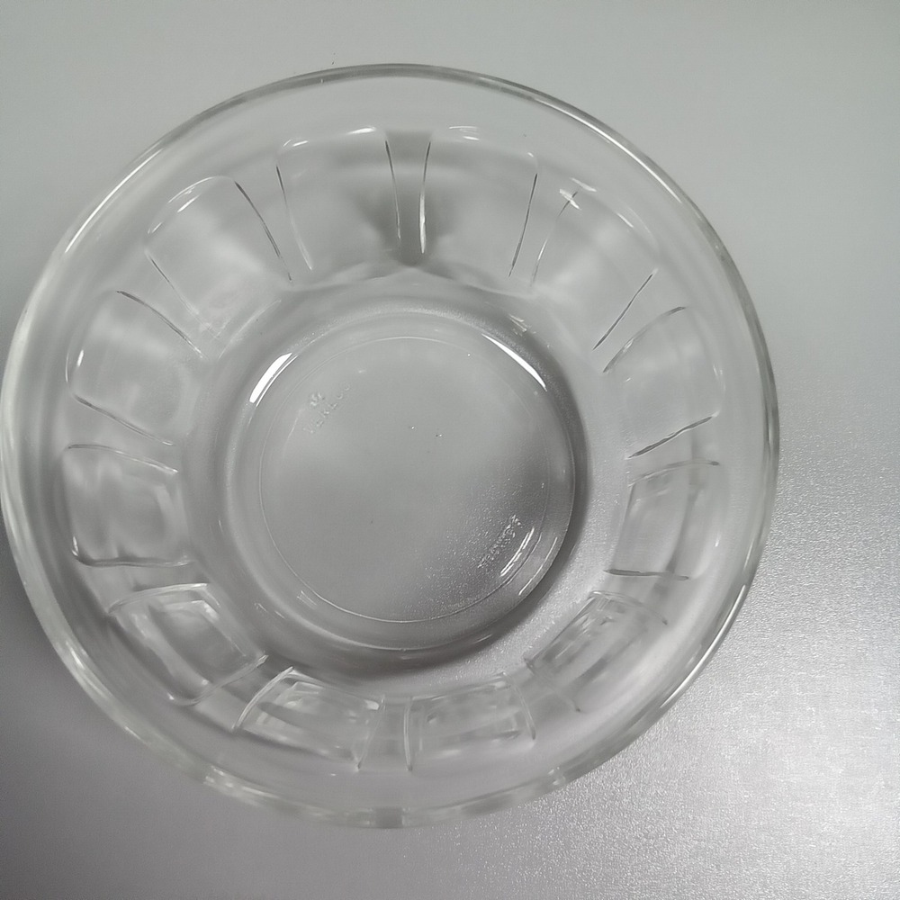 Vereco France Clear Glass Paneled Bowl Vintage Tempered Serving Dish 5.5 Inch